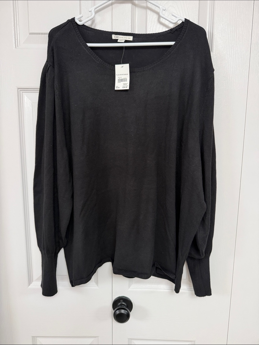 Cato Black Scoop Neck Women's Pullover Sweater